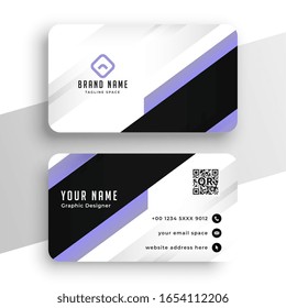 geometric purple modern business card template design
