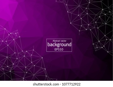 Geometric Purple Polygonal background molecule and communication. Connected lines with dots. Minimalism background. Concept of the science, chemistry, biology, medicine, technology.