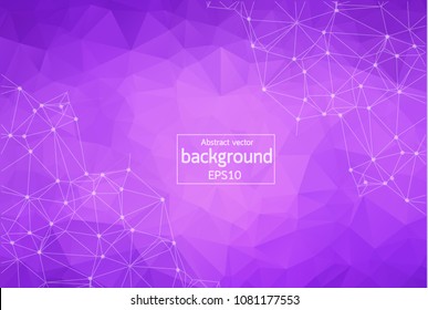 Geometric Purple Polygonal background molecule and communication. Connected lines with dots. Minimalism background. Concept of the science, chemistry, biology, medicine, technology.