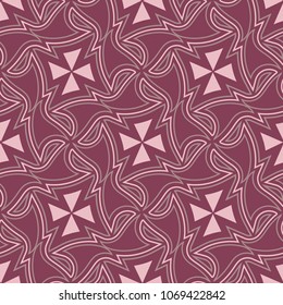 Geometric purple red seamless pattern for wallpapers, textile and fabrics