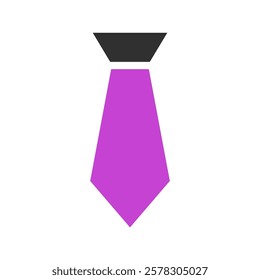 Geometric purple tie on white background design