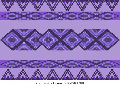 Geometric Purple Tribal Pattern with Diamond and Triangle 