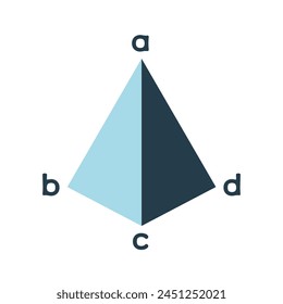 Geometric pyramid icon. Simple vector illustration isolated on white background. Pyramid shape scheme. School education and studying doodle