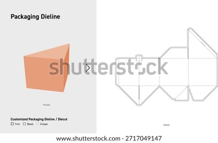 Geometric Pyramid Style Gift Box Dieline Unique Packaging Template
