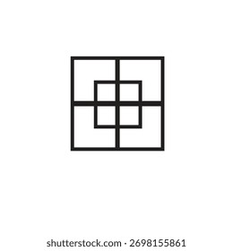 Icono de escudo de cuadrante geométrico. Una forma lineal minimalista para la protección del hogar, seguridad inteligente, bienes raíces y logotipos de tecnología moderna para App