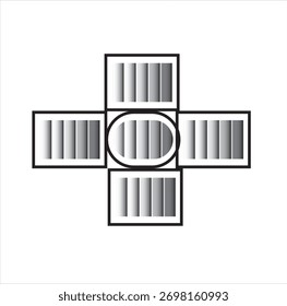 Ícone de escudo do quadrante geométrico. Uma forma linear minimalista para proteção doméstica, segurança inteligente, imóveis e logotipos de tecnologia moderna para aplicativos.