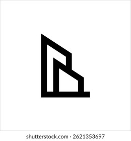 Logotipo geométrico R – Símbolo de arquitectura, construcción y bienes raíces