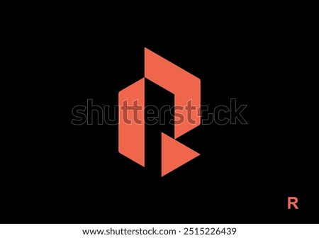 Geometric R logo exudes sharp lines, projecting strength and modernity with distinctive elegance