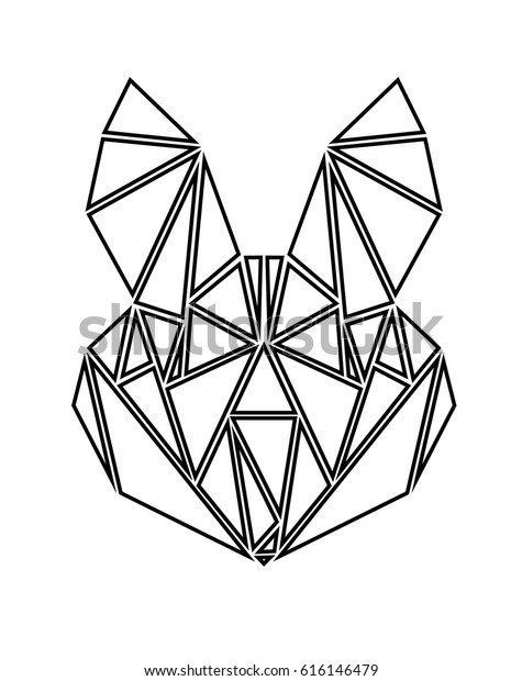 geometric rabbit drawing