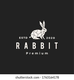 Geometric Rabbit Hare Bunny Hipster Vintage Logo Vector Icon Illustration