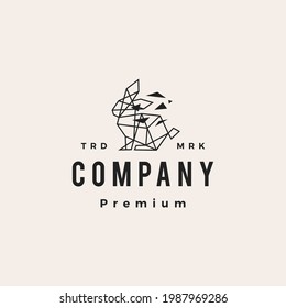 geometric rabbit hare bunny hipster vintage logo vector icon illustration
