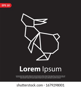 Geometric Rabbit logo. simple and modern icon, template design