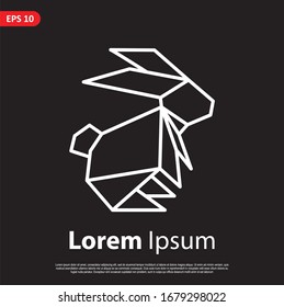 Geometric Rabbit logo. simple and modern icon, template design
