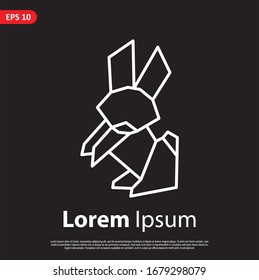 Geometric Rabbit logo. simple and modern icon, template design