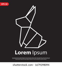 Geometric Rabbit logo. simple and modern icon, template design