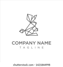 geometric rabbit logo vector illustration 