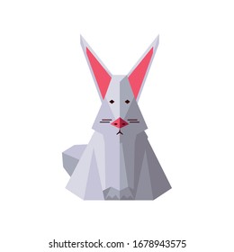 geometric rabbit on white background vector illustration design