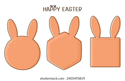 Geometric rabbit signs isolated on white background vector.