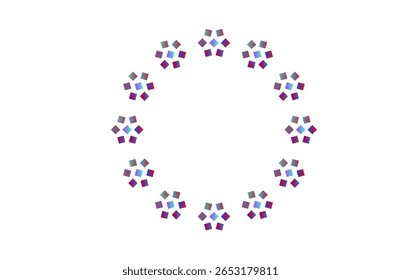 Geometrischer Radialkreis mit Quadraten - Abstraktes Mandala-inspiriertes Vektordesign für UI, Dekor und technisches Branding"

