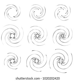 Geometric radial element. Abstract concentric, radial geometric motif