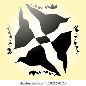 Geometric radial element. Abstract concentric, radial geometric motif