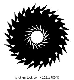 Geometric radial element. Abstract concentric, radial geometric motif