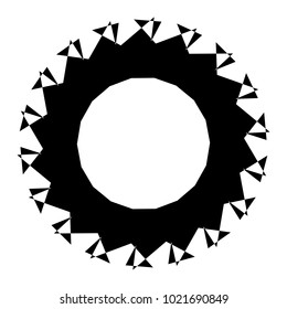 Geometric radial element. Abstract concentric, radial geometric motif