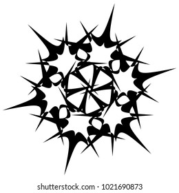 Geometric radial element. Abstract concentric, radial geometric motif