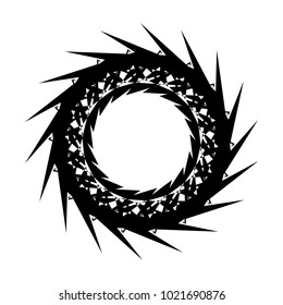 Geometric radial element. Abstract concentric, radial geometric motif