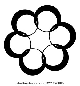 Geometric radial element. Abstract concentric, radial geometric motif