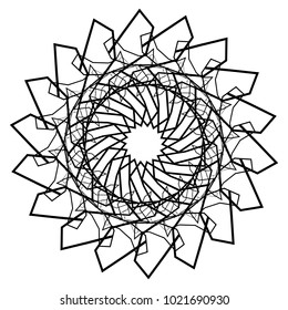 Geometric radial element. Abstract concentric, radial geometric motif