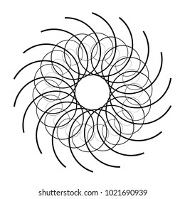 Geometric radial element. Abstract concentric, radial geometric motif
