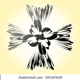 Geometric radial element. Abstract concentric, radial geometric motif