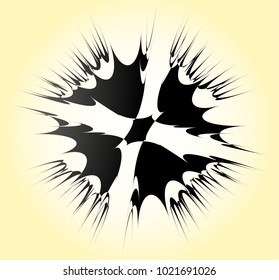 Geometric radial element. Abstract concentric, radial geometric motif
