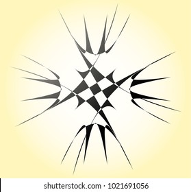 Geometric radial element. Abstract concentric, radial geometric motif
