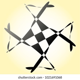 Geometric radial element. Abstract concentric, radial geometric motif