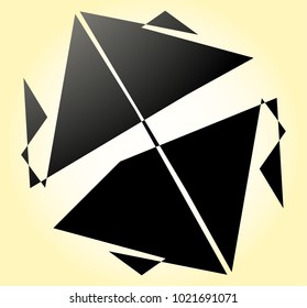 Geometric radial element. Abstract concentric, radial geometric motif