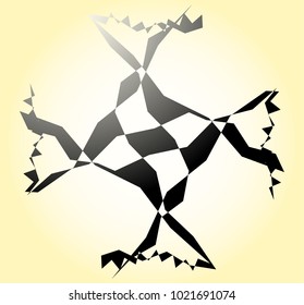 Geometric radial element. Abstract concentric, radial geometric motif