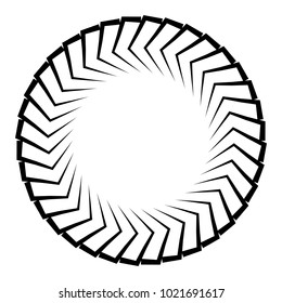 Geometric radial element. Abstract concentric, radial geometric motif