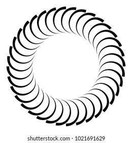 Geometric radial element. Abstract concentric, radial geometric motif