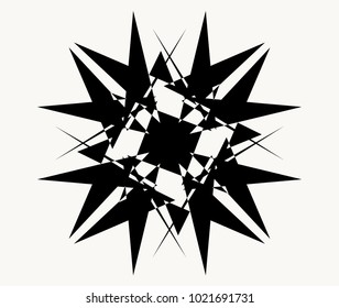 Geometric radial element. Abstract concentric, radial geometric motif