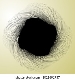 Geometric radial element. Abstract concentric, radial geometric motif