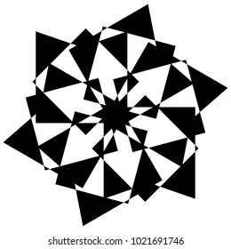 Geometric radial element. Abstract concentric, radial geometric motif