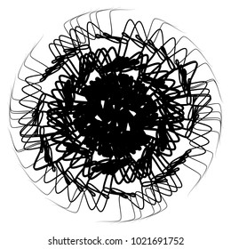 Geometric radial element. Abstract concentric, radial geometric motif
