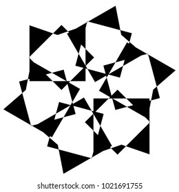 Geometric radial element. Abstract concentric, radial geometric motif