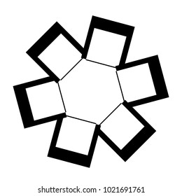 Geometric radial element. Abstract concentric, radial geometric motif