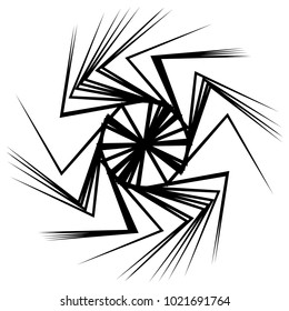 Geometric radial element. Abstract concentric, radial geometric motif