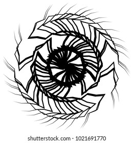 Geometric radial element. Abstract concentric, radial geometric motif