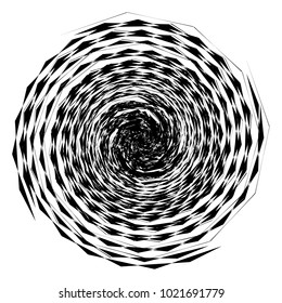 Geometric radial element. Abstract concentric, radial geometric motif