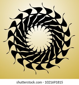 Geometric radial element. Abstract concentric, radial geometric motif